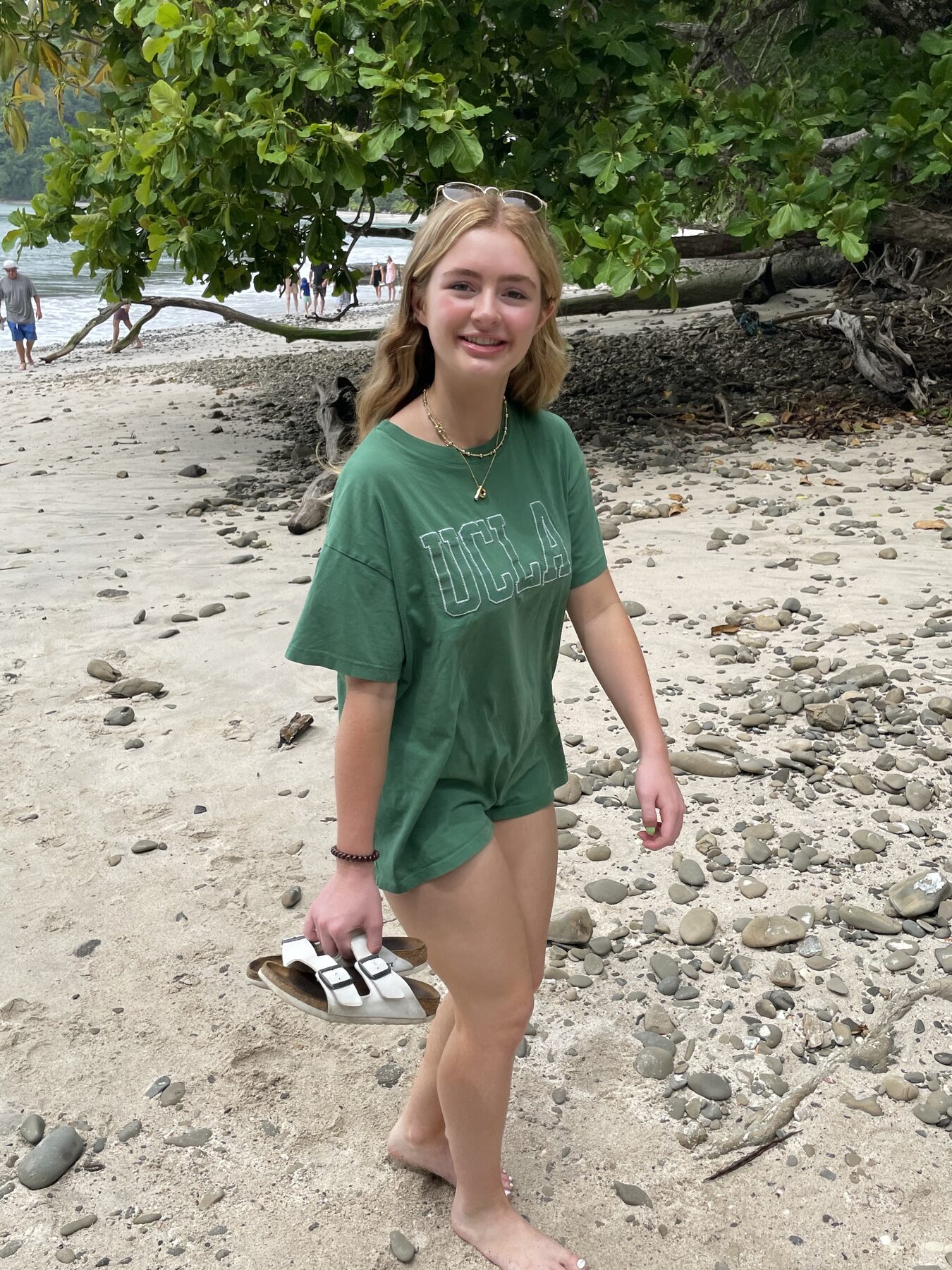 A young guest on the beach at Playa Mantas after the snorkel tour — Jaco Costa Rica best snorkeling