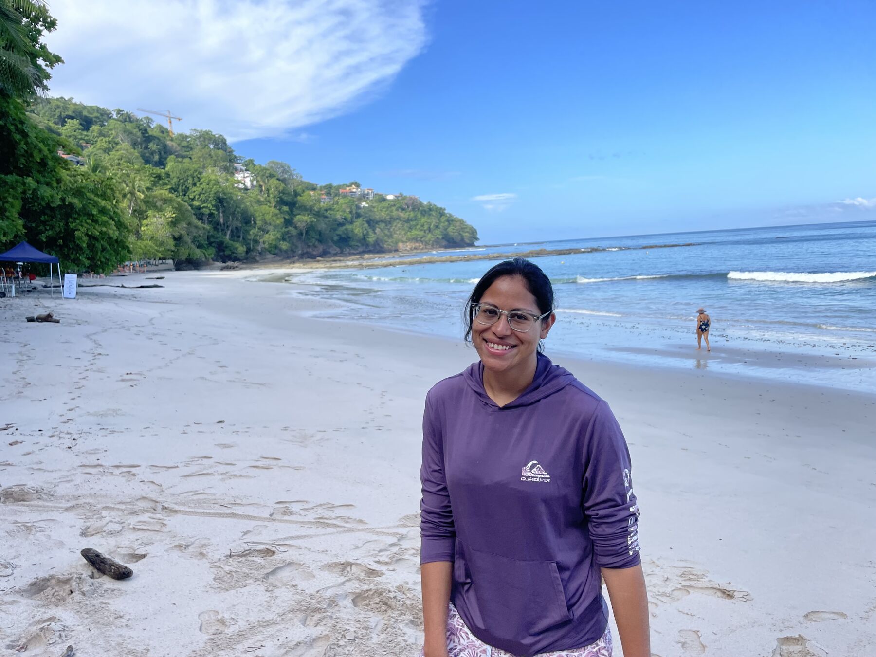 Guest on the beach at golden hour near Jacó Costa Rica