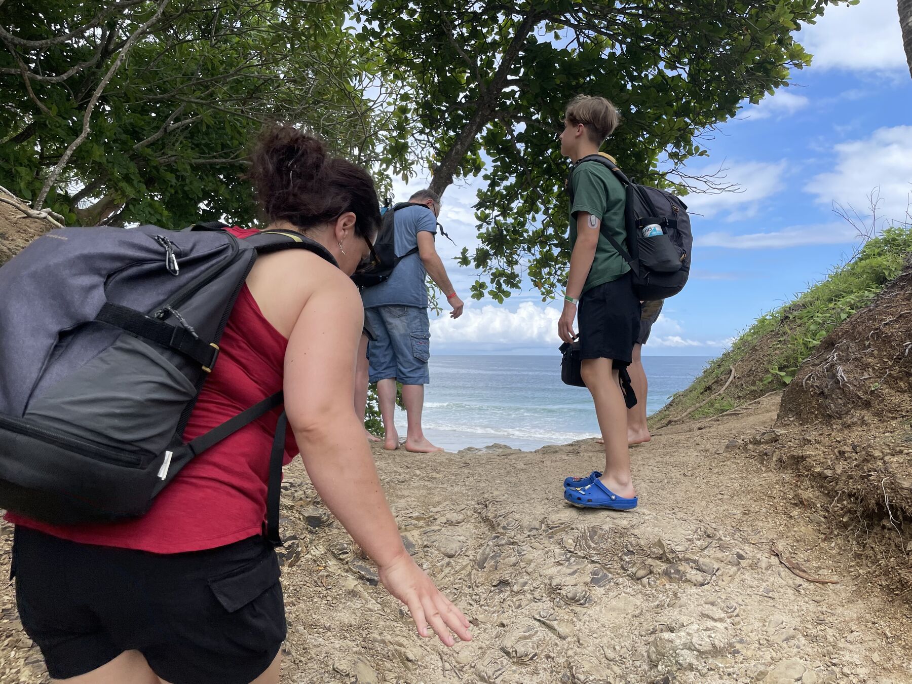 A guest on the trail in to Playa Mantas — Jaco Costa Rica best snorkeling