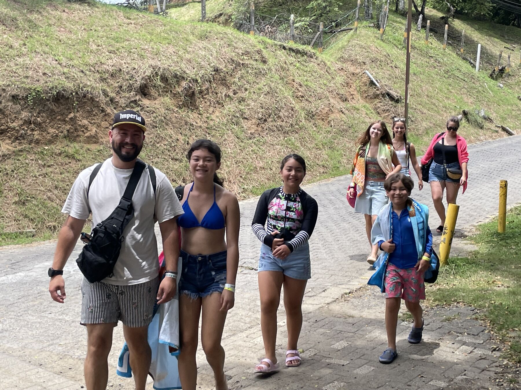 Snorkel Jaco guide meeting a group on the road to the snorkel cove near Jacó Beach, Costa Rica