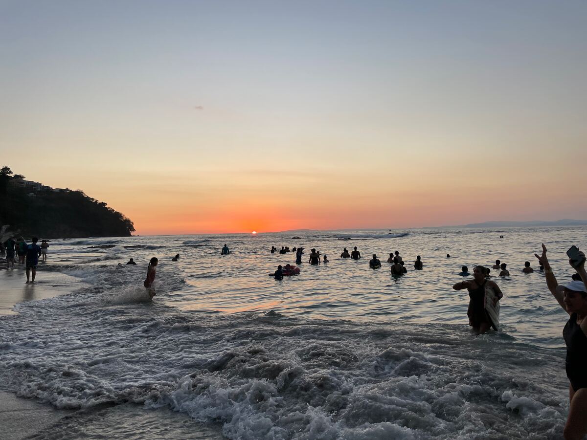 Sunset swim at the beach near Jacó